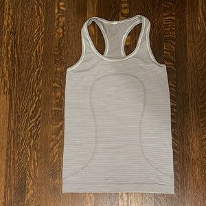 Lululemon running tank size 4, white & black stripe